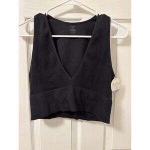 Arizona Jean Co BODY Bralette Seamless RIBBED V-Neck Size XL BLACK - Brand New